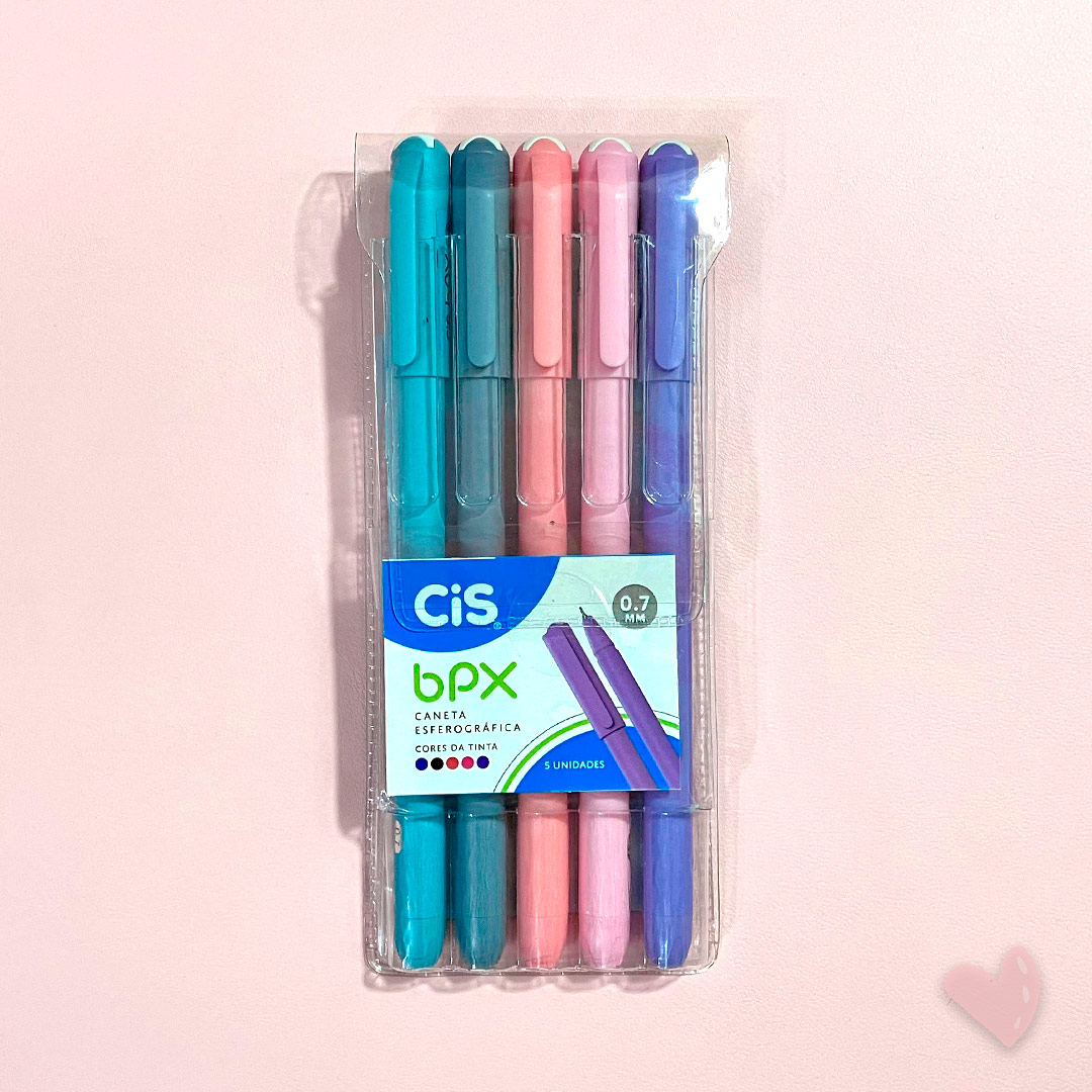 Caneta bpx cis estojo com 5 cores